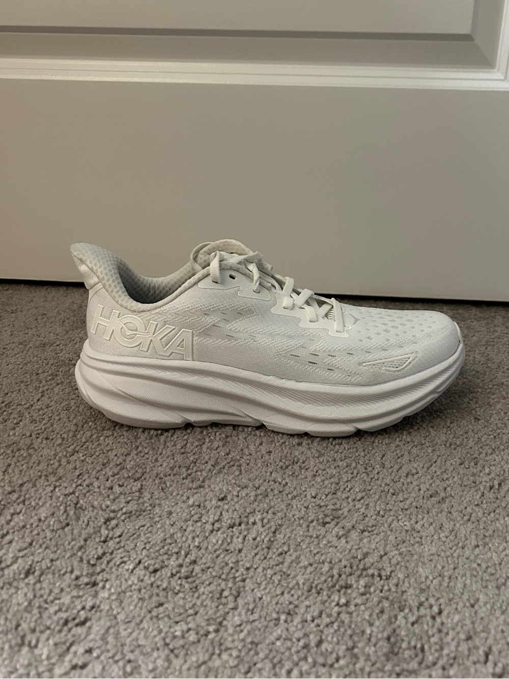 Hoka Women's White Clifton 9 Running Shoe